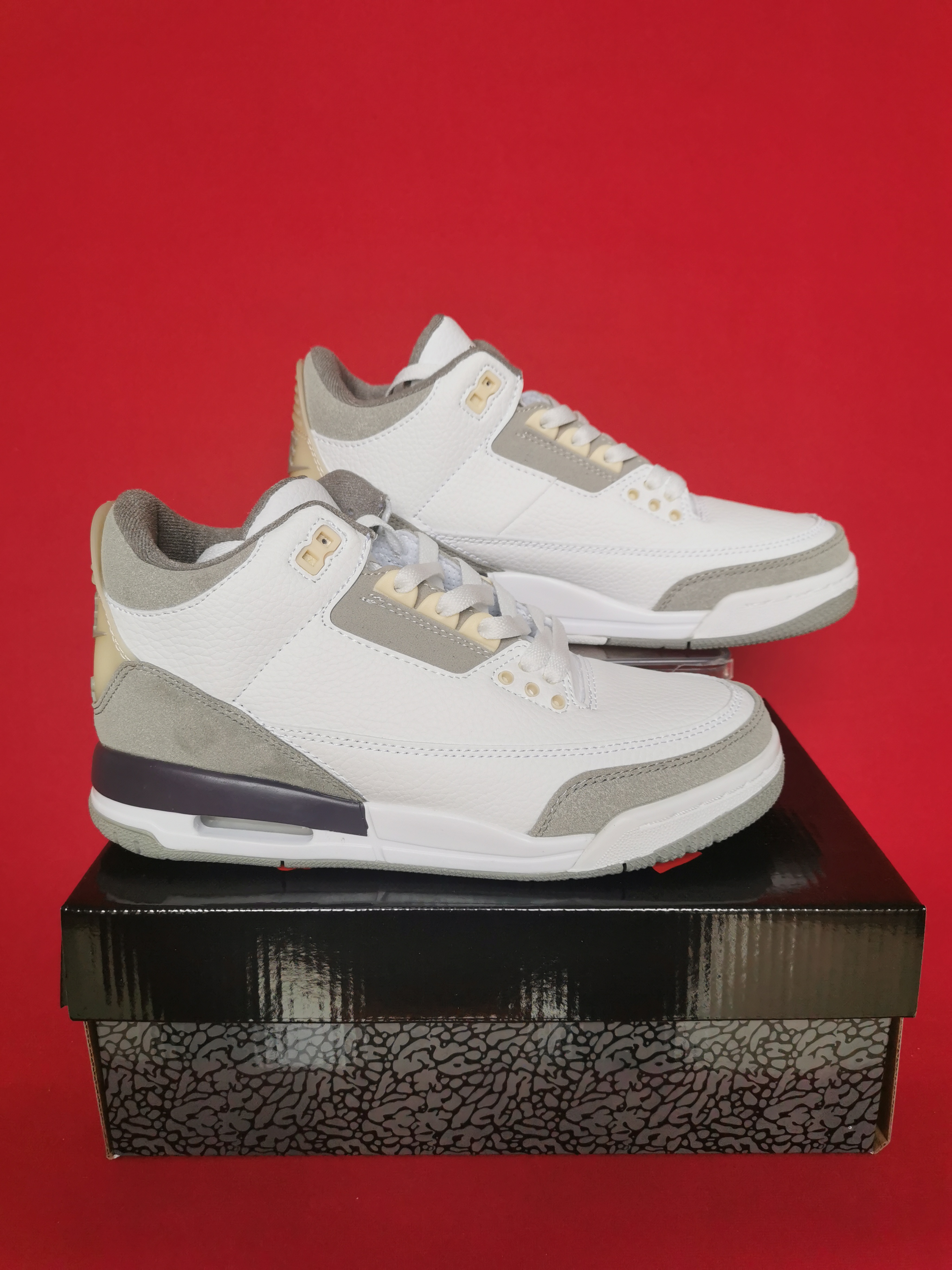 Air Jordan 3 White Grey Black Retro Shoes - Click Image to Close